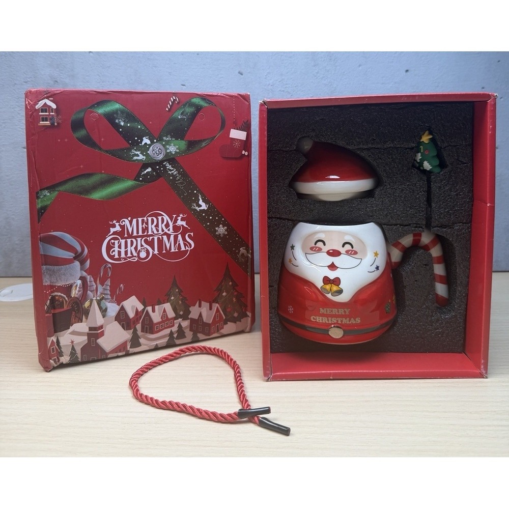 Christmas Coffee‎ Mug / Santa Hot Chocolate Holiday Cocoa CeramicGift with Box